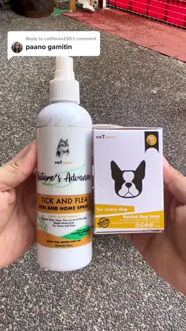 Vet Core Plus Nature's Advance Tick and Flea Spray & Dog Soap Vetcore+ YES!! AVAILABLE NA PO VETCORE PRODUCT SA ATING SHOP!! Message for more inquiries! For DOG & CAT  Vet Core + Nature's Advance Tick (Garapata) and Fleas (Pulgas) Spray 250ml & Dog Soap With the power of natural essential oils and plant extracts,  Vet Core+ Nature’s Advance naturally repels heartworm carrying mosquitoes,and kills ticks, fleas ,flea larvae & flea eggs for up to 2 weeks in a single application. Application : Spray mist around your pet's body. For head and eye area, spray or rub gently into your pet's fur. Spray until pet's coat is damp to thoroughly wet. You may reapply after 15 days or as needed. Ingredients : Ethnobotanical extracts, Lemongrass, Eucalyptus and Citronella #VetCore #GPAWSPETSHOP Vet Core Plus Nature's Advance Tick Spray & Dog Soap