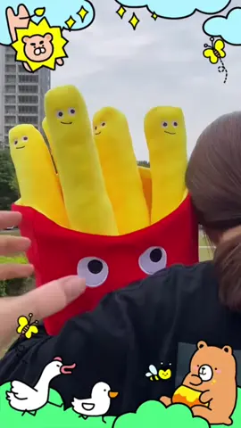 You can’t help but grab french fries baby 🥹#cute #plushtoys #gift #Love #funny 
