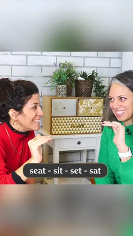 Seat-sit-set-sat, can you do it? Follow along with us for some practice! Ready for more pronunciation practice? My course New Sound is open! Click the link in bio to get the details 🔗