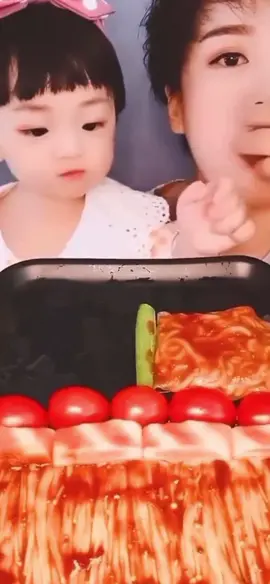 mukbang eating with baby #asmr #food #spicynoodles #spicy #food #noodles #yummy #sweet #cake #boba  #octopus #icecream #chocolate #blowup #viral #fyp #foryou #foryoupage 