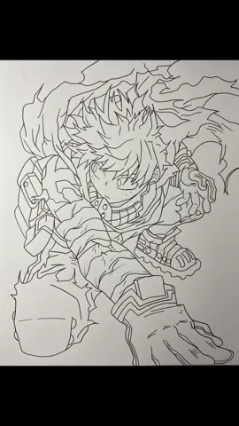 Vigilante Deku line art. 😈 #deku #mha #bnha #fyp #viral #animetiktok #commissionsopen #fanart #artistsoftiktok #lineart 