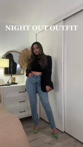🍀🖤✨ MY POP OF GREEN  #nightoutoutfit #nightoutfit #nightoutoutfits 