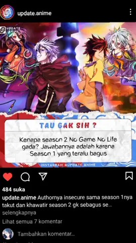 akhirnya tau juga alasan nih anime belum dapet season 2 😅 #nogamenolife #nogamenolifeseason2 #infoanime #fypanime #fypシ #gabutarzty #animetiktok #spoileranime #animetiktok 