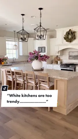 White & wood kitchen #kitchenrenovation #kitchenremodel #kitchenmakeover #kitchenreno #paintedcabinets #whitekitchen #kitcheninspo #kitchendecor #Home 