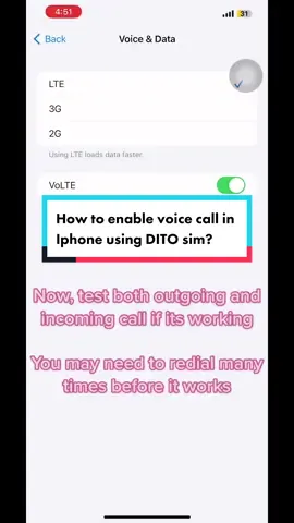Replying to @LA 🤍✨ Activate your voice call by setting it up and make sure that APN is alreay set up too😊 #ditosim #volte #apn 