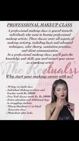 Professional makeup class details✨ Dm for more information ✨✨#fyp #foryoupage 