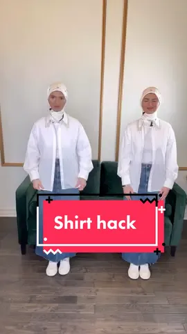 ‏How to turn your long shirt into a cropped one!  ‏It looks good with skirts  Are you team long short or short ones ?  #zaraambassador #shirthack #fashionhack #fyp