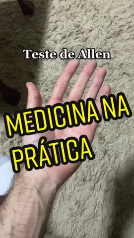 Teste de Allen avalia a capacidade da artéria ulnar de suprir a irrigação sanguínea da mão. Medicina é mágico 😍 #testedeallen #examefisico  #med #estudantedemedicina 