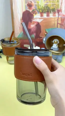 Glass straw cup coffee mug with lid tumbler hot cold milk tea cup#fashion #goodthing #tkmademebuyit #foryou 