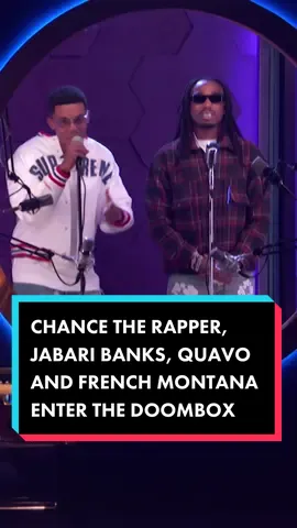 @chancetherapper, @jabaribanks, @quavohuncho and @frenchmontana enter the Doombox and put their lyrical skills to the test in Slay It Don’t Spray It! #ThatsMyJam 