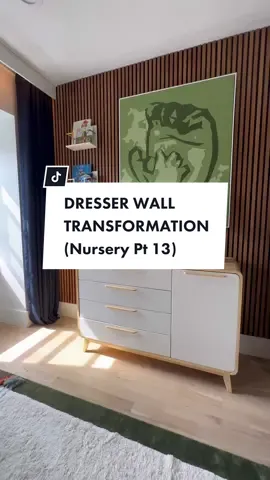 Replying to @haydiixoxo vertical lines are easier on the eyes than the leafy pattern of the wallpaper  #homedecor #nursery #homedesign #homemakover 