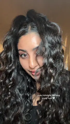 cute lil look for second day hair hehe #curls #curlyhair #longhairstyles #hairtok #desicurls #browngirl 