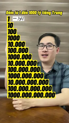 1 tỷ tiếng Trung nói như nào? #hoccungnguyen #hoctiengtrung #tiengtrungmoingay #đếmsố #xh 