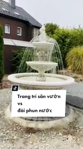 Trang trí với vòi phun nước nghệ thuật một tia. #dai_phun_nuoc #fountain #trang_tri_nha_cua #ngoai_that #san_vuon #ngoai_troi #den_roi_san_vuon 