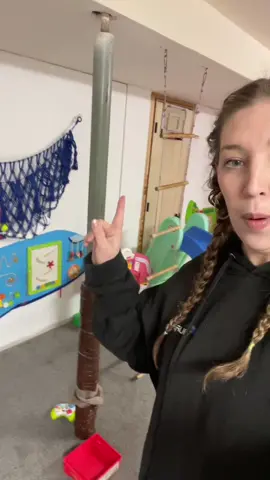 Not my kids yelling from upstairs during this whole video 😆 But please share some ideas for me if you have some!  #fyp #homedaycare #playroom #DIY 