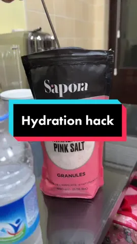 Drink this right after taraweeh and also right before fajr. Helps me from losing electrolytes over the day. #papafituae #hydration #pinksalt #ramadanhacks 