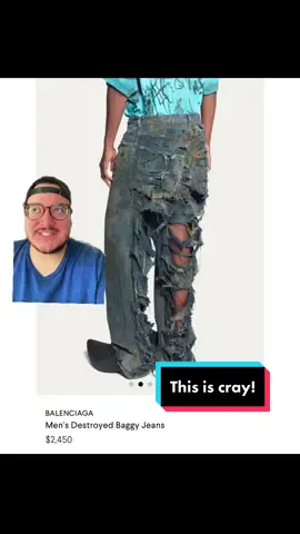 The price of these ugly jeans is redickudonk!! 👖 #balenciaga #balenicagajeans #thelookforless #bergdorfgoodman #oldnavy #oldnavystyle #fashiontiktok #fashion #luxuryfashion #highendfashion #distressedjeans #baggyjeans #fashioncommentary #celebstyle #popculturenews #OOTD #shoppingtiktok #luxuryshopping 