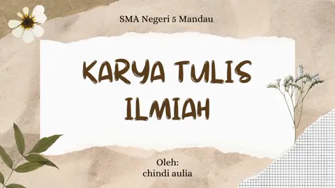 Assalamualaikum wr.wb perkenalkan nama saya Chindi Aulia kelas XI MIPA 3 dari sekolah SMAN 5 Mandau, ini salah satu tugas bahasa Indonesia yaitu membuat karya tulis ilmiah. semoga bermanfaat 🤗✨