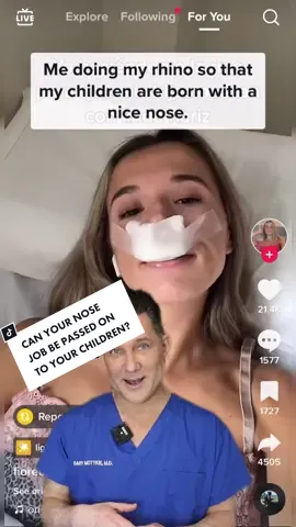 Can your rhinoplasty results be passed on to your children? P.S. love the video @fioreciminello_ 👃🏻👏🏻 #NoseJob #NoseJobs #Rhinoplasty #RhinoplastyFacts #PlasticSurgeonExplains #PlasticSurgeonReacts #ViralVideoReaction #PlasticSurgeryNews #PlasticSurgeryTrends #PlasticSurgerySecrets #PlasticSurgeryExplained #PlasticSurgeryEducation 