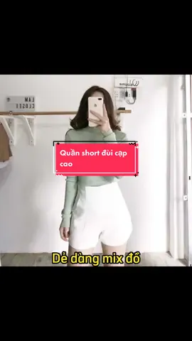 Quần short đùi cạp cao, che mọi khuyết điểm, mix với cả thế giới. Màu trắng và đen#quanshortnu #quanshortnucapcao  