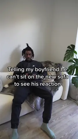 Telling my boyfriend he can’t sit on the new sofa to see his reaction #fypage #fyppppppppppppppppppppppp #foryou #gifted  