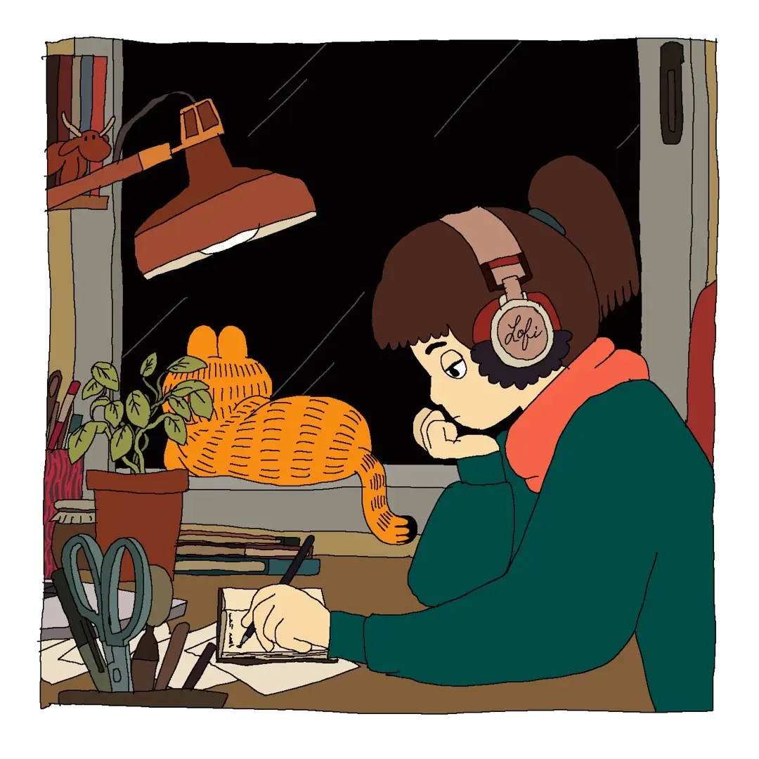 “Garfield’s new job 💼” Throwback to this iconic comic by @josemi.online on IG 🎨 #lofigirl #lofihiphop #studying #comic #art #illustration #catsoftiktok #garfield #fyp 