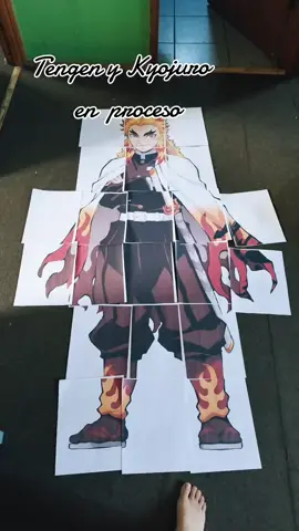 Haciendo a Tengen y Kyojuro tamaño real para el cumple de mi hijo🥰🥰#tengenuzui #kyojurorengoku #tamañoreal #kimetsunoyaiba 