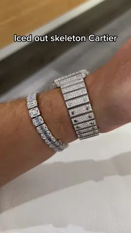 Iced our skeleton Cartier #watches #luxurywatches #cartier #cartierwatch #icedoutwatch #viral #fyp 