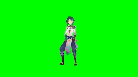 Xiao Fortnite Default Dance Green Screen - Genshin Impact MMD #xiao #GenshinImpact #videogame #greenscreen 