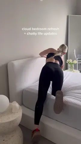 let’s catch up while I clean my guest room ☁️✨ some exciting things coming #cloudbed #bedroomrefresh #bedroom #bedroomdecor #bedroomgoals #chatty #chattygrwm #lifeupdate #gettoknowme #chitchat #voiceover #oldestchild #oldestdaughter #oldestsibling #softframebed #cloudbedframe 
