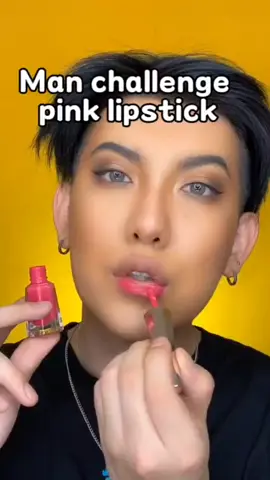 Man challenge pink color lipsticp#douyinmakeup #makeupvideos #everydaylookmakeup #manlipstick #manlipstick #manlips #lip #manchallengestyle #manchallenge 