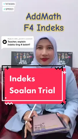 Replying to @c00L_pers0n soalan trial indeks #SPM2023 #TIKTOKGURU #pttionline #matematiktambahan #addmaths 