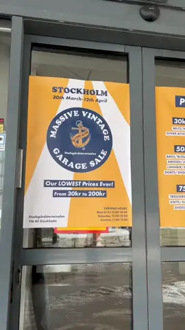 Our MASSIVE VINTAGE GARAGE SALE is live 🥳🥳 Find us at Stadsgårdsterminalen, Slussen, Stockholm 😍 30/3 - 12/4 💃 Prices between 30kr - 200kr! ☀️ #sale #stockholm #market #outlet #outletshopping #vintagefashion #vintage #secondhand #shopping 