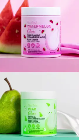 Hai bestiee kalian tau gak kalau Body Cream itu adalah tingkatan tertinggi yang paling moist✨ di antara body lotion dan body serum?? 🤔 #beautywithgoodnessofofruits #bodycream #bodycare #moisturizer #pear #watermelon 