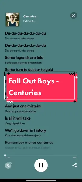 Fall Out Boys - Centuries #falloutboy #centuries #2000svibes #lyrics #liriklagu #relaxing #fyp #2000s 