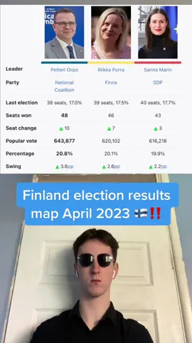 Finland election results map 2023 🇫🇮 #finland #finnish #election #europe #politics #primeminister 