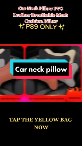 piece)Car Neck Pillow PVC Leather Breathable Mesh Auto Car Neck Rest Headrest Cushion Pillow #SweetYoCassFinds #fyp #fy 