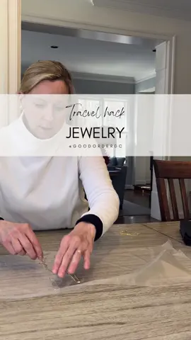 Use what you have!  This is such an easy and inexpensive way to save yourself the struggle of untangling necklaces you pack for a trip.  #packinghacks #travel #organizedtravel 