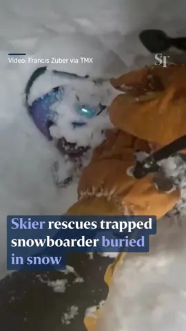 A heroic skier filmed the moment he rescued a snowboarder who was buried under a foot of snow in the US ⛷️. #snowboarding #skiing #snowsports #MtBaker #Washington #UnitedStates