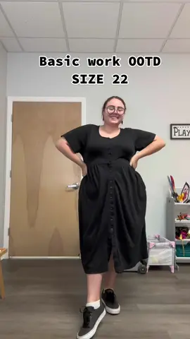 Todays outfit is just a black dress, bc its a long day.  #basicoutfit #OOTD #psootd #casualoutfits #plussizecasuallook #workootd 