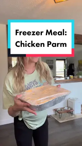 Another freezer meal! The easiest chicken parm. I know postpartum me will be thankful I did this! #freezermeals #freezermeal #mealprep #postpartum #dinner #easydinner #DinnerIdeas #dinnerrecipe #chicken #chickenparm 