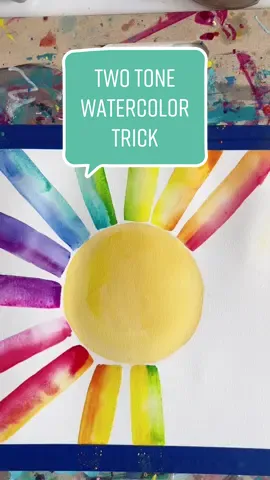 This watercolor trick is so much fun and is so easy to do! Just load each side of any paintbrush with different colors and watch the magic! #watercolortutorial #watercolortips #rainbowart #easyart 