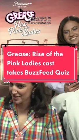 The cast of Grease: Rise of the Pink Ladies takes a BuzzFeed quiz to see which OG pink lady they are! Click the link in our bio to take the quiz yourself and see if you're a Rizzo, Frenchy or Sandra D herself, and watch Grease: Rise of the Pink Ladies streaming April 6 on Paramount+! #grease #greaseriseofthepinkladies #greasemusical #nowstreaming #rizzo #pinkladies 