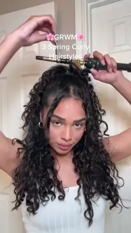 3 Easy spring curly hairstyles tutorial🌸Who else is trying this? #cocoandeve #hairstyle #tutorial #howto #curlyhai 