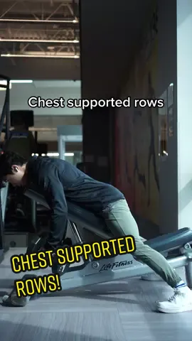 The chest supported row with dumbbells is the most underrated free weight back exercise. Provides you the stability that a standing bent over can never allowing you to better focus on contracting your lats and controlling the eccentric down #fyp #Fitness #gym #bodybuilding 