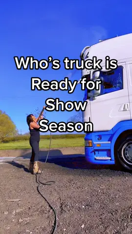 Getting the truck ready for show season #truck #truckergirl #truckergirl850 #truckersoftiktok #scania #cleaning #CleanTok #scaniav8 