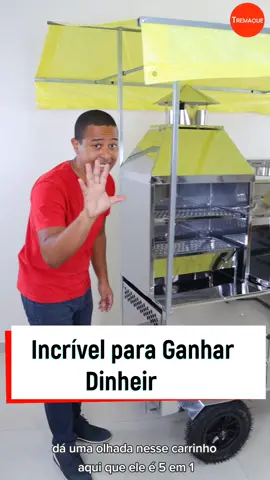 Esse aqui é o Carrinho 5 em 1.  1 - Pastel 2 - Espetinho 3 - Hot Dog 4 - Hamburguer 5 - Batata Frita Ele é enorme e já acompanha o Toldo também. #empreenda #Food #Tremaque #ideiadenegocio #rendaextra