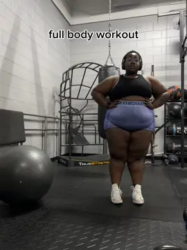 full body workout for my big body benzes out there!! 🫶🏾✨ remember you can move your body and not want to change it!! find something that works for you and makes you happy✨ #SelfCare #peace #selflove #thatgirl #plussize #workout #fullbodyworkout #bodyneutrality 