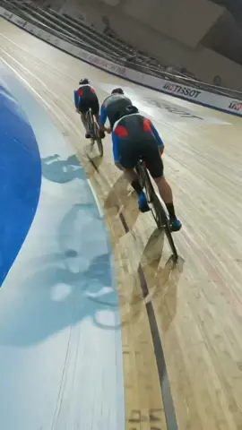 POV inside the Canadian Men’s Team Sprint line. #cyclingtok #cycling #teamcanada #power #speed #athlete 