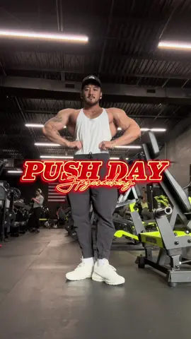 Simple but effective push day. You really dont need 10 exercises in a single session and a good amount of those movements tend to be redundant and not really needed from what ive seen put out there online. The closer to failure you train the less volume you’ll need. Every exercise i took at least one working set to failure. #jpgcoaching #Fitness #fit #fyp 